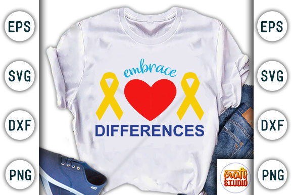Autism Embrace Differences: A Versatile Graphics Set for T-Shirt Designs