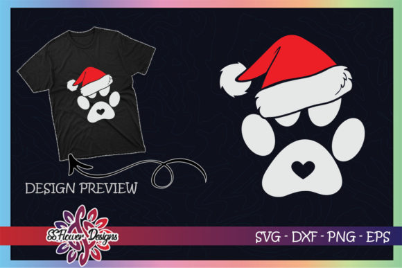 Cute Paws Print Santa Hat: Perfect for T-Shirt Designs and Graphics
